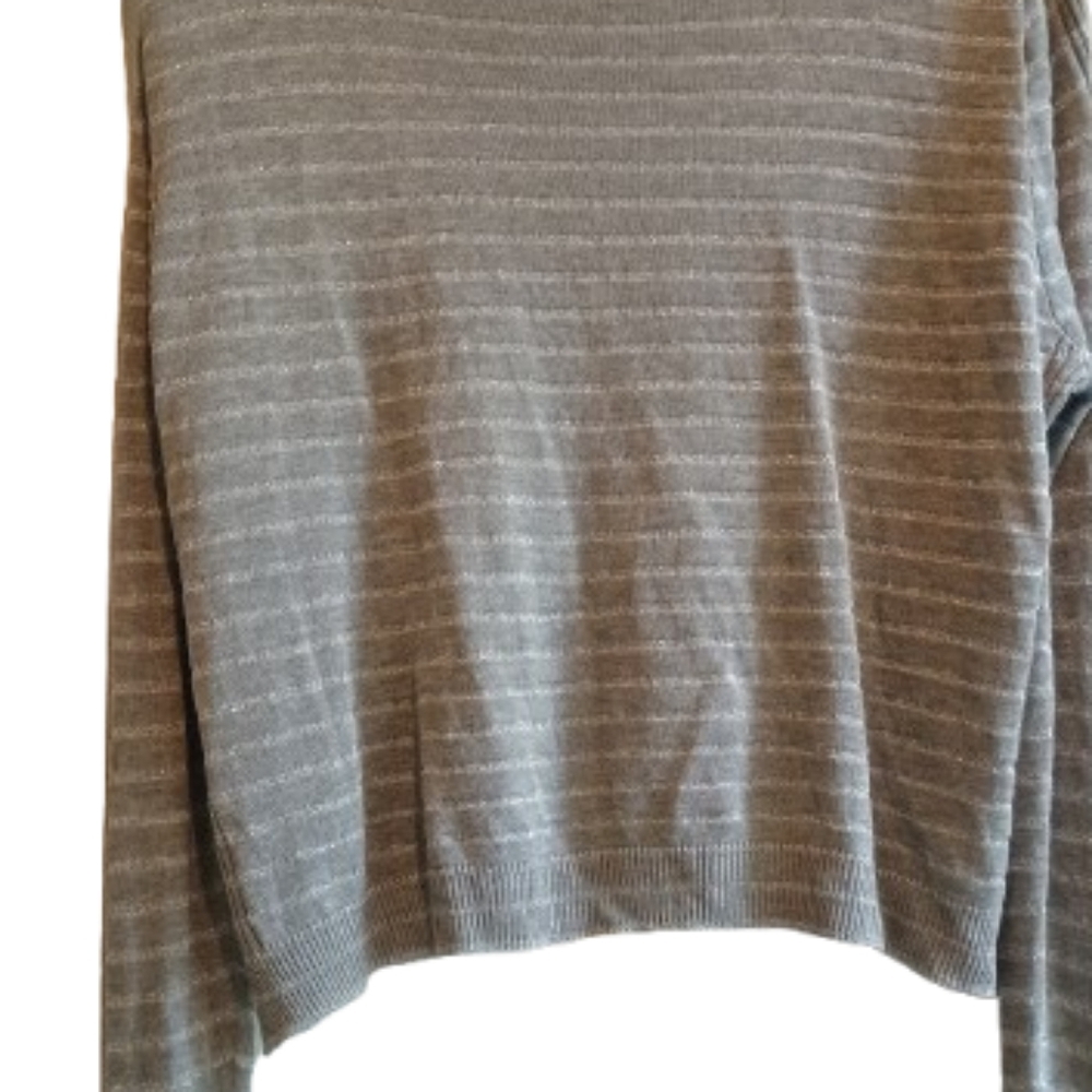 Lane Bryant‎ Women's 2XL Gray White Striped Knit Sweater Plus Size 18/20... - Picture 8 of 13